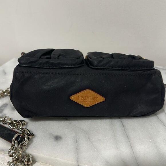 MZ Wallace Nylon Chain Link Crossbody bag black multiple compartments - Picture 3 of 12